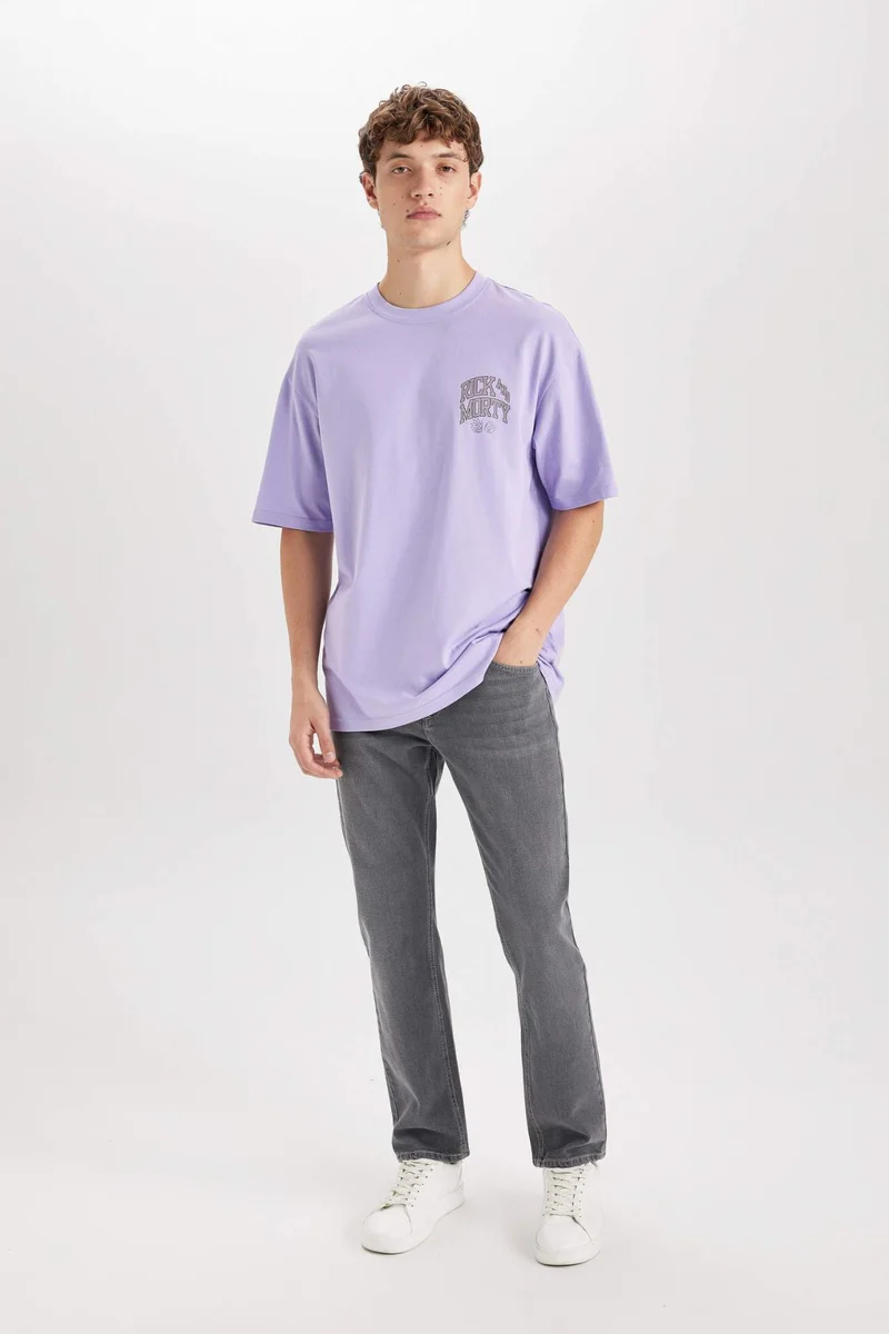 ديفاكتو Rick and Morty Licensed Boxy Fit Crew Neck Printed Short Sleeve T-Shirt