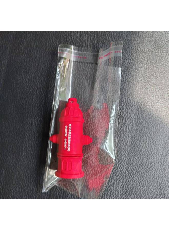 Cartoon Fire Extinguisher U Disk Creative Fire Protection Cute Gift USB Flash Drive Fire Key Chain Personality Soft Glue Doll U Disk-Color:Fire Hydrant + Opp Bag Packaging-Capacity:USB2.0 1GB  - Image 1