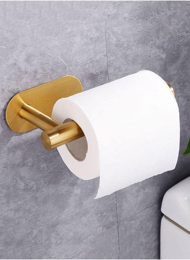 GoldenLike Stainless Steel Toilet Paper Holder,Self-Adhesive Bathroom Toilet Roll Holder,Wall Mounted Tissue Paper Holder for Bathroom Kitchen  - Image 2