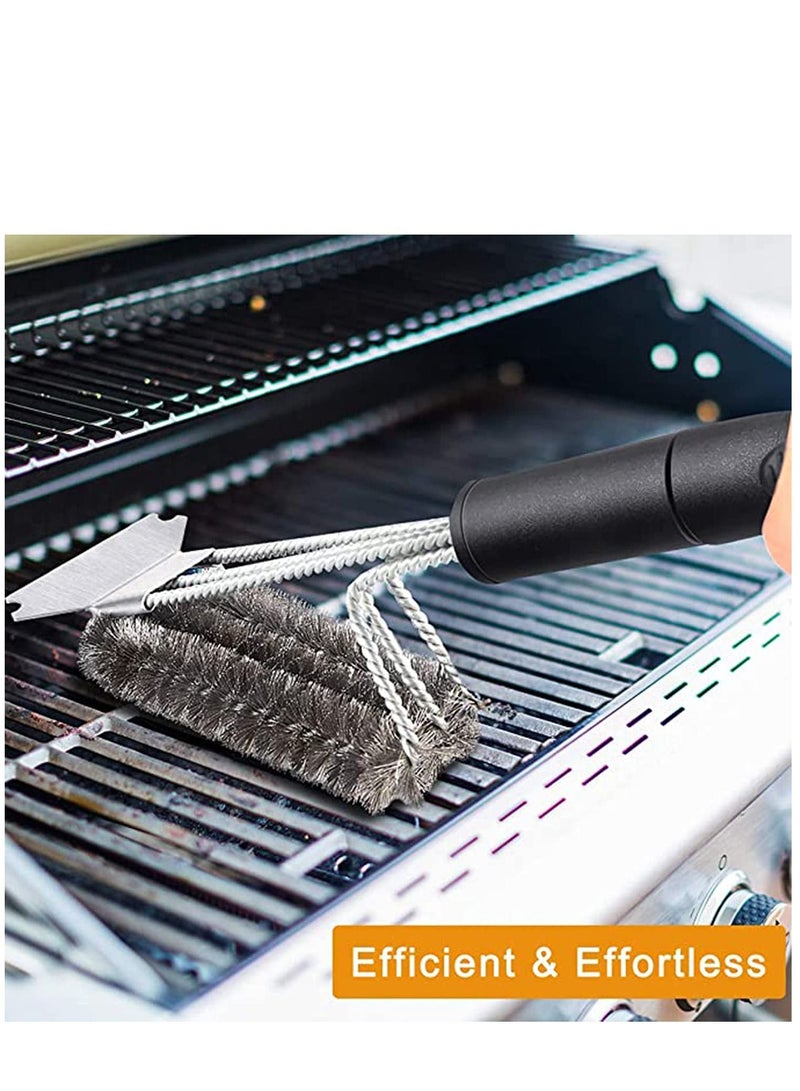 KASTWAVE Grill Brush with Scraper 18 Inch Two Kinds of Exchangeable Brush Head at Carrying Bag - Safe Wire Stainless Steel BBQ Brush - Barbecue Cleaning Grill Brush for Gas/Charcoal Grilling Grates - Image 5