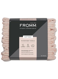 Fromm Softees Microfiber Salon Hair Towels for Hairstylists, Barbers, Spa, Gym in Light Pink, 16" by 29", 10 count Perfect Hair Care Towel for Drying Curly, Long, Wavy Hair  - Image 1