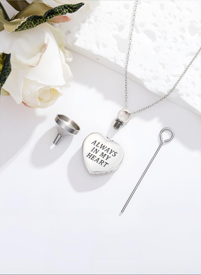 YYB Urn Necklaces for Ashes 925 Sterling Silver Heart Keepsake Necklace For Ashes Mother Daughter Necklace Always in My Heart Ash Lockets for Cremation Gift for Mom Grandma Women - Image 5