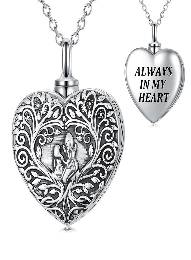 YYB Urn Necklaces for Ashes 925 Sterling Silver Heart Keepsake Necklace For Ashes Mother Daughter Necklace Always in My Heart Ash Lockets for Cremation Gift for Mom Grandma Women - Image 1