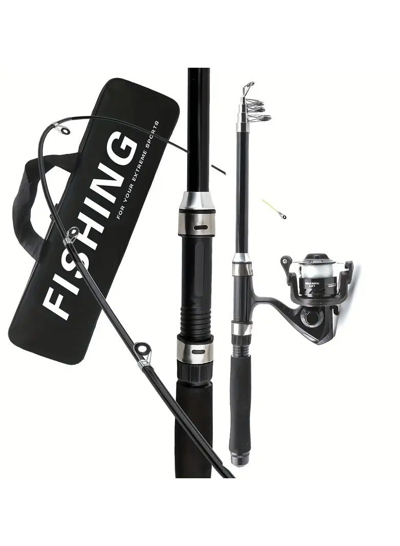 Vitacelli Portable Fishing Rod & Reel Combo Kit – Lightweight Spincast Set with Hooks – Ideal for Beginners, Kids & Youth - Image 1