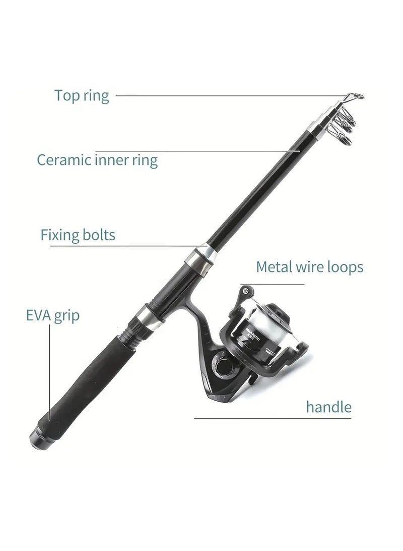 Vitacelli Portable Fishing Rod & Reel Combo Kit – Lightweight Spincast Set with Hooks – Ideal for Beginners, Kids & Youth - Image 2