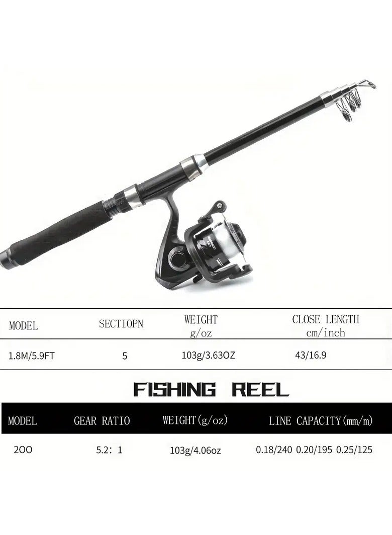 Vitacelli Portable Fishing Rod & Reel Combo Kit – Lightweight Spincast Set with Hooks – Ideal for Beginners, Kids & Youth - Image 4