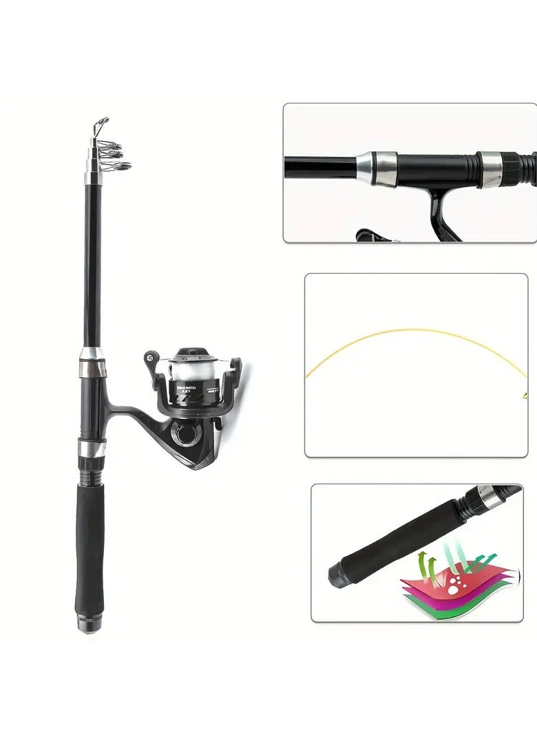 Vitacelli Portable Fishing Rod & Reel Combo Kit – Lightweight Spincast Set with Hooks – Ideal for Beginners, Kids & Youth - Image 5
