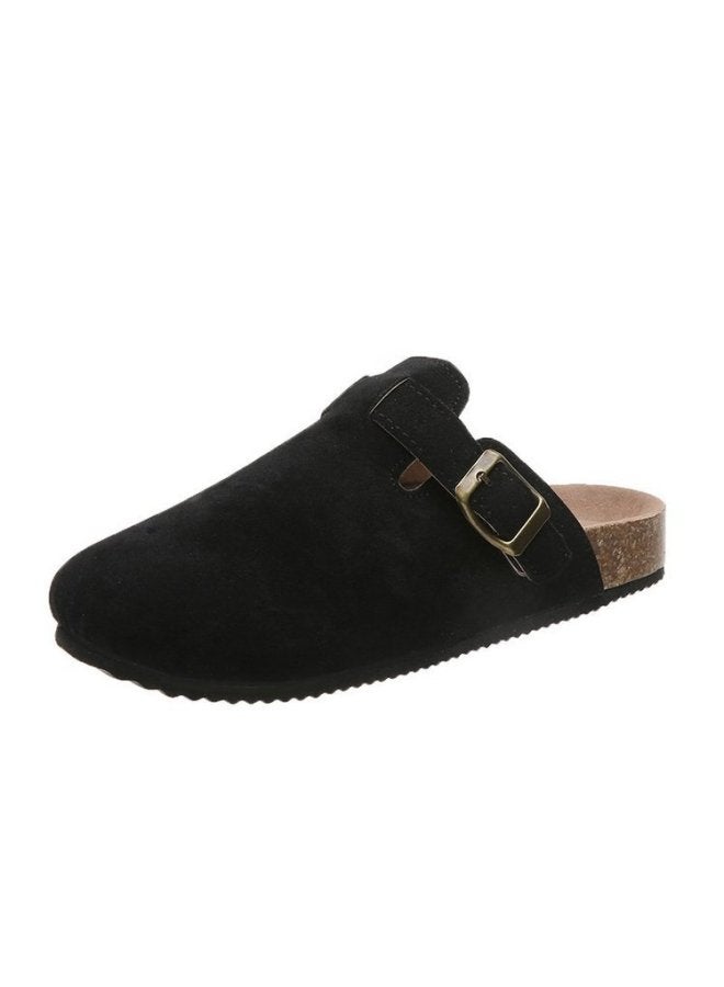 Baotou Slippers Female Couples Cork Drag Large Size Roman Shoes Casual Half Drag Lazy Shoes Tide