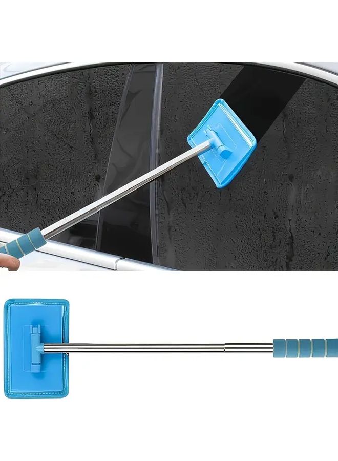 Black Extendable Windshield Cleaner with Reusable Microfiber Pad for Car and Home - Image 4