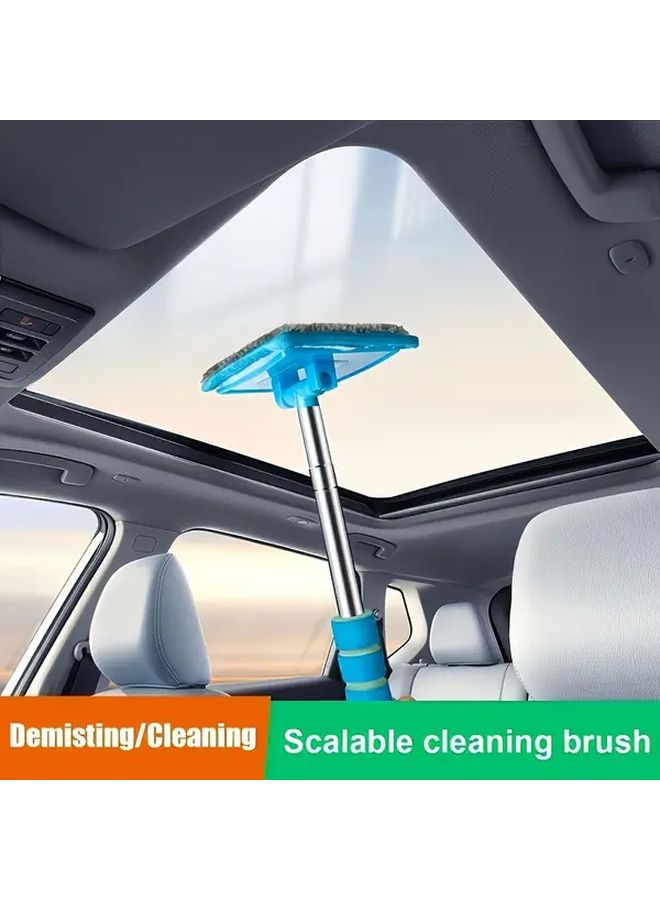 Black Extendable Windshield Cleaner with Reusable Microfiber Pad for Car and Home - Image 3