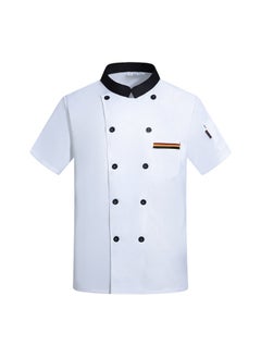 NIBEMINENT Professional Short Sleeve Chef Jacket for Food Service Industry Restaurant Uniform Chef Uniform Chef Coat  - Image 1