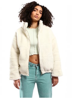 Off-White Wool Long Sleeves Zipped Jacket