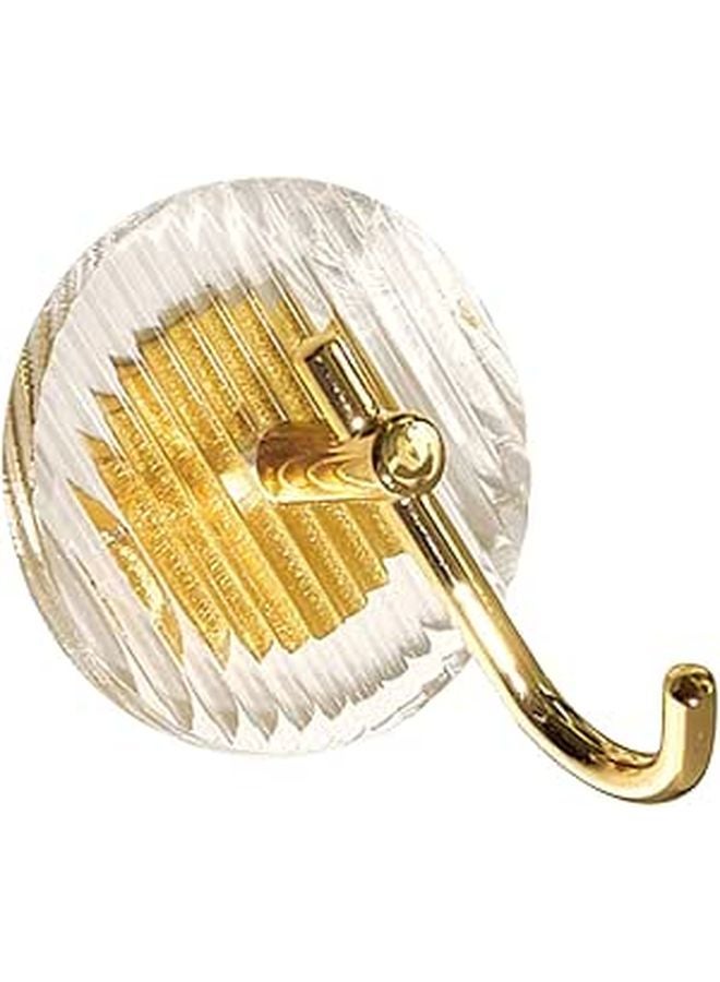 Gold Acrylic Stick On Wall Hook Strong Adhesive No Drill Towel Coat Key Hanger - Image 1