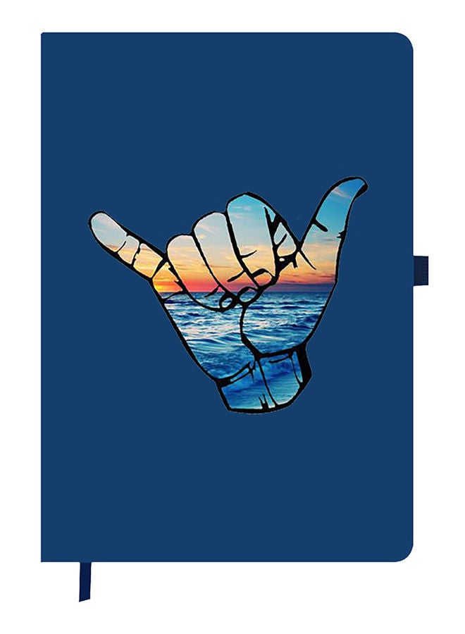 Theodor دفتر مصمم غلاف صلب سميك أزرق بحجم A5 هامر - Image 1