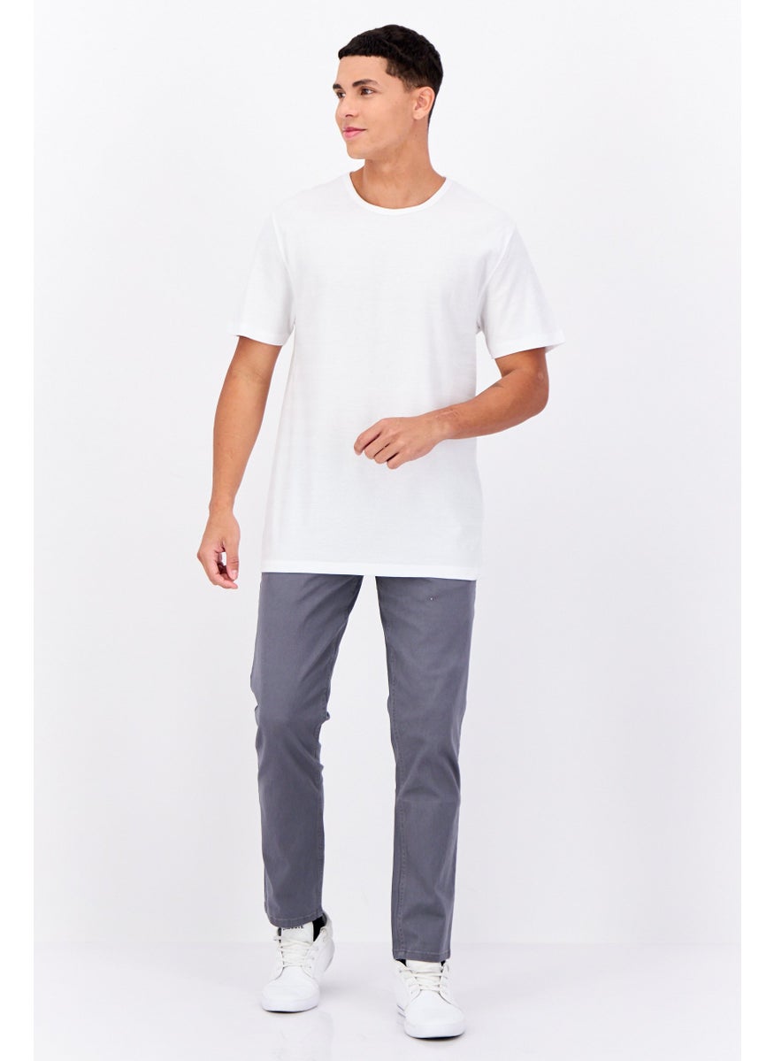 French Connection Men Crew Neck Short Sleeves Textured T-Shirt, White  - Image 4