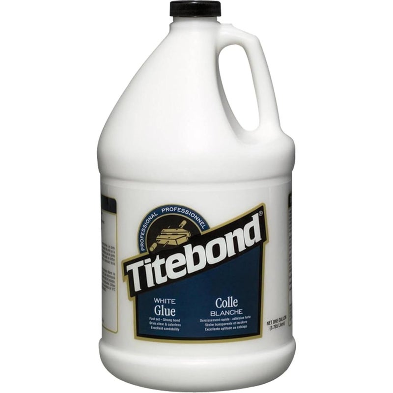 Titebond Professional White Wood Glue Woodworking Excellent Strength Dries Clear Sands Easily Water Cleanup Gallon 15026
