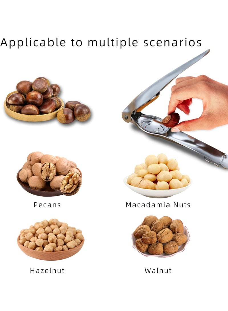 سيوسي Heavy Duty Chestnut Opener Nutcracker Tool, Stainless Steel Walnut & Nut Sheller with Ergonomic Handle, Easy to Use Peeler for Pecans, Hazelnuts, Almonds, Multipurpose with Bottle Opener - Image 3