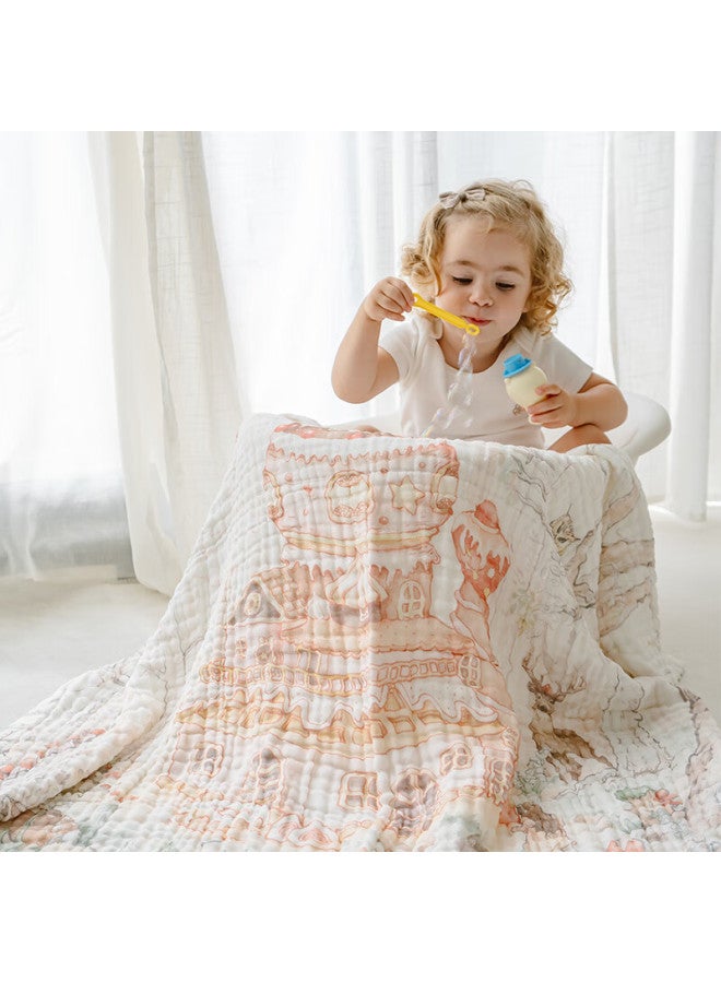 Bubble Tree Newborn Six-layer Gauze Bath Towel, Baby Ultra-soft 100% Pure Cotton Children's Bath Towel For All Seasons, 120cm - Image 1