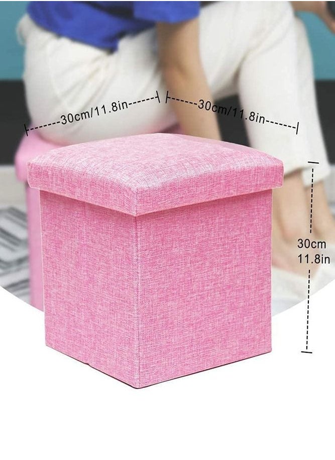 AMERTEER - Trending Folding Storage Cube Ottoman Footrest: Stylish and Functional Padded Seat with Hidden Store - Image 1
