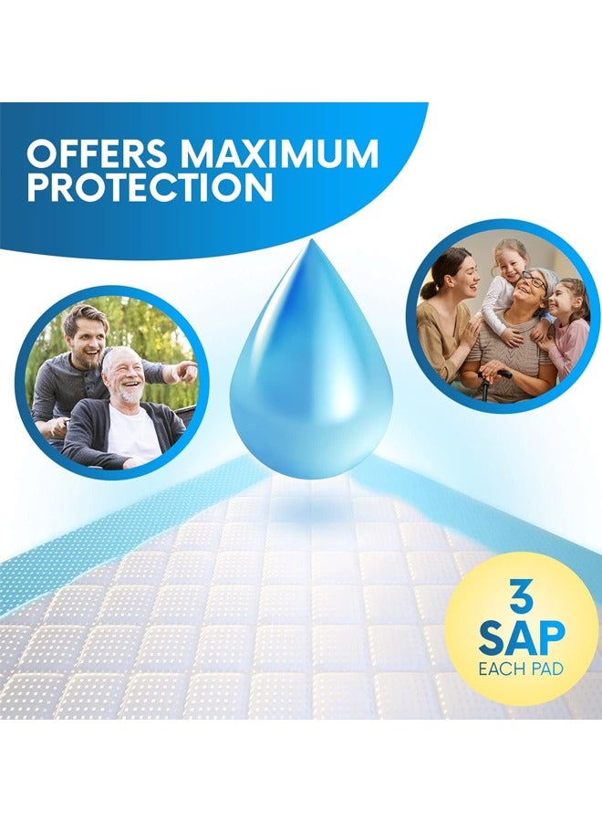 وسائد سفلية للاستعمال مرة واحدة للأطفال، وسائد سرير للاستعمال مرة واحدة، فائقة الامتصاص ومضادة للتسرب وقابلة للتنفس، وسادة تغيير الحفاضات شديدة الامتصاص وغطاء ناعم للسرير (أزرق) - Image 3