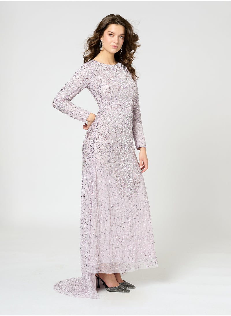 MARYISA Melis Modest Embellished Sequin Maxi Dress  - Image 3
