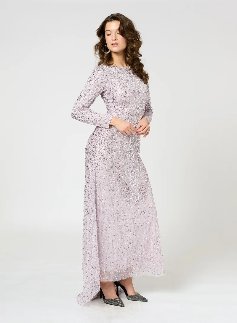 MARYISA Embellished Long Sleeve Dress