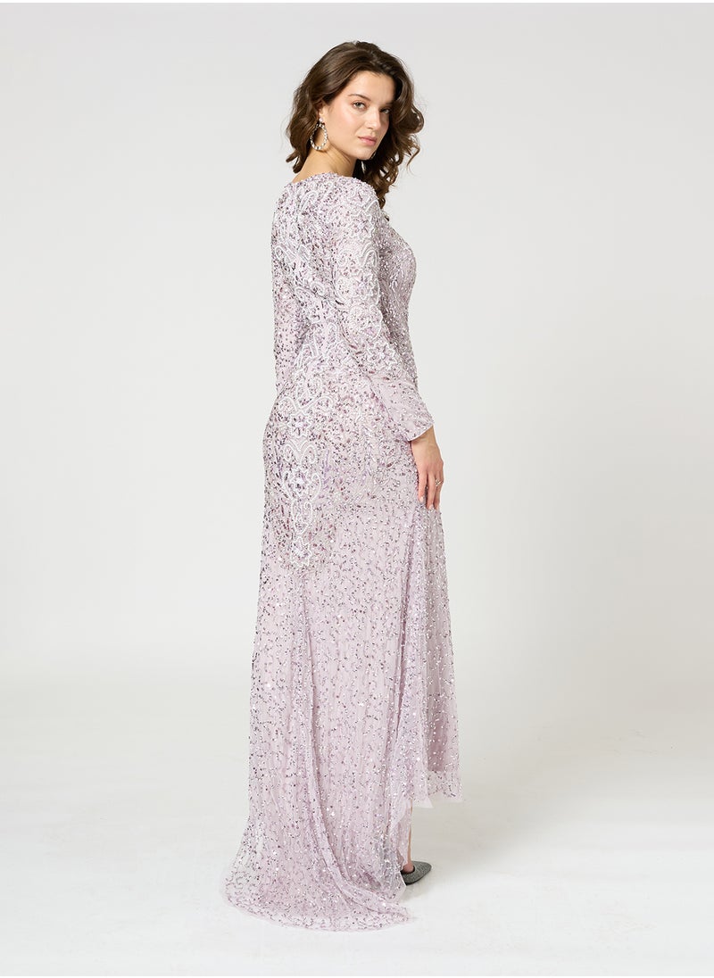 MARYISA Melis Modest Embellished Sequin Maxi Dress  - Image 2