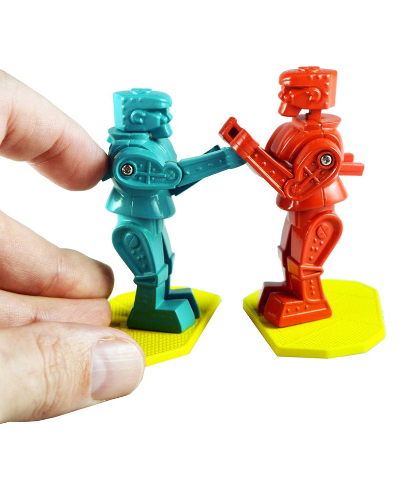 World's Smallest Rockem Sockem Robots - Miniature Version of The Classic Game - Fully Playable Official Replica of The Original - Blue and Red Boxing Robots Game - Image 1