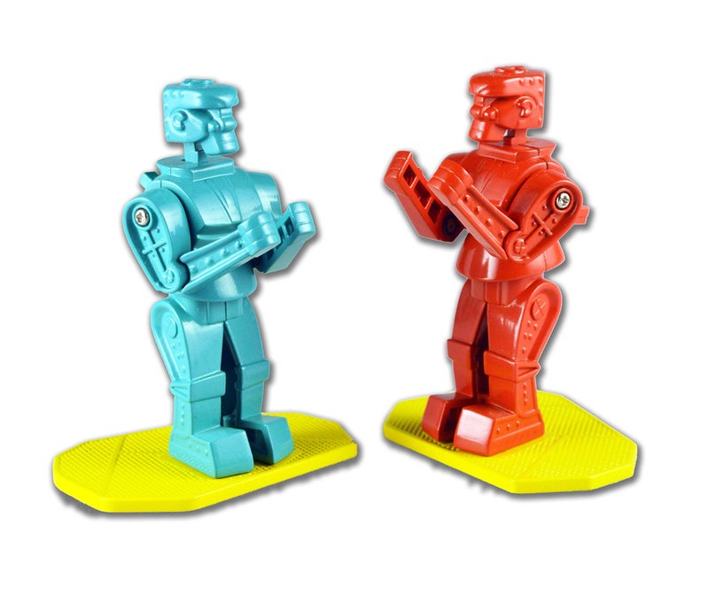 World's Smallest Rockem Sockem Robots - Miniature Version of The Classic Game - Fully Playable Official Replica of The Original - Blue and Red Boxing Robots Game - Image 2