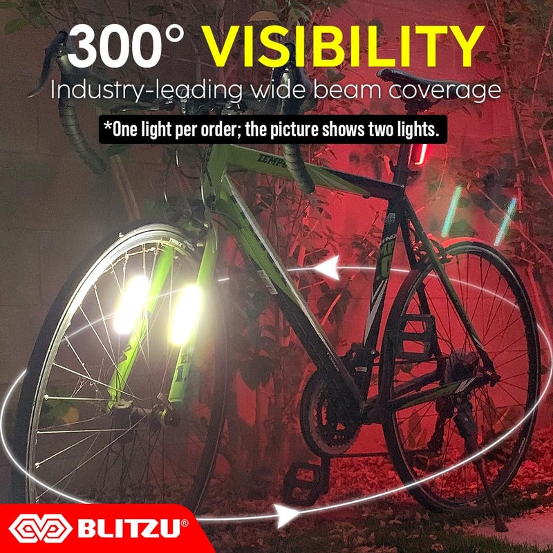 BLITZU Cyborg 200H Bike Lights Headlight USB-C Rechargeable LED Bicycle Light for Night Riding, This Product is Designed to Enhance Visibility, not to Illuminate The Road Ahead. - Image 5