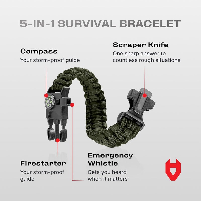 NoCry Rain Fly 12x10 Lightweight Survival Camping Tarp; 100% Waterproof; Makes a Great Backpacking Tarp or Hammock Shelter; Comes in Multiple Colors, Survival Bracelet Included; OD-Green - Image 5