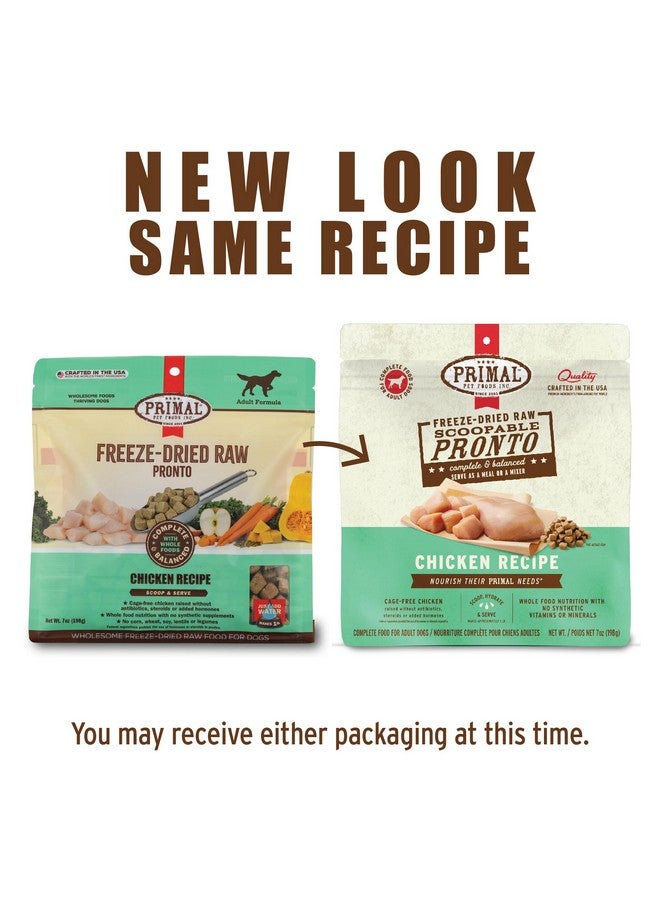 Primal Pet Foods Primal Freeze Dried Dog Food, Pronto Mini Nuggets, Chicken; Scoop & Serve, Complete & Balanced Meal; Also Use As Topper or Treat; Premium, Healthy, Grain Free, High Protein Raw Dog Food (16 oz) - Image 1