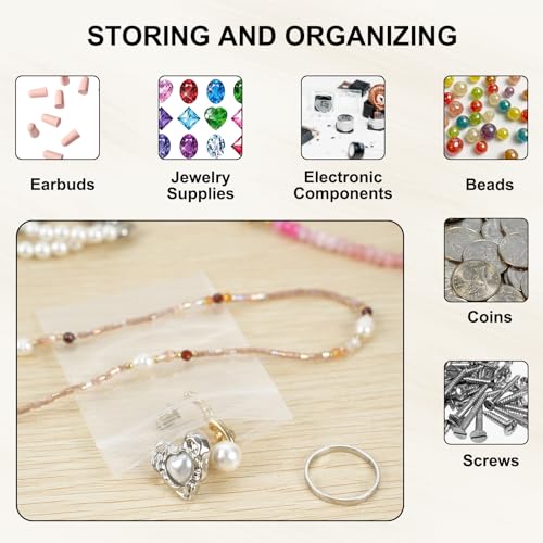 WEGOUP 120 PCS Small Plastic Bags for Jewelry, 2" x 2.76" Resealable Clear Poly Baggies, 2.4 Mil Mini Zip Bags for Small Business, Storage, Gifts, Candy, Screws - Image 5