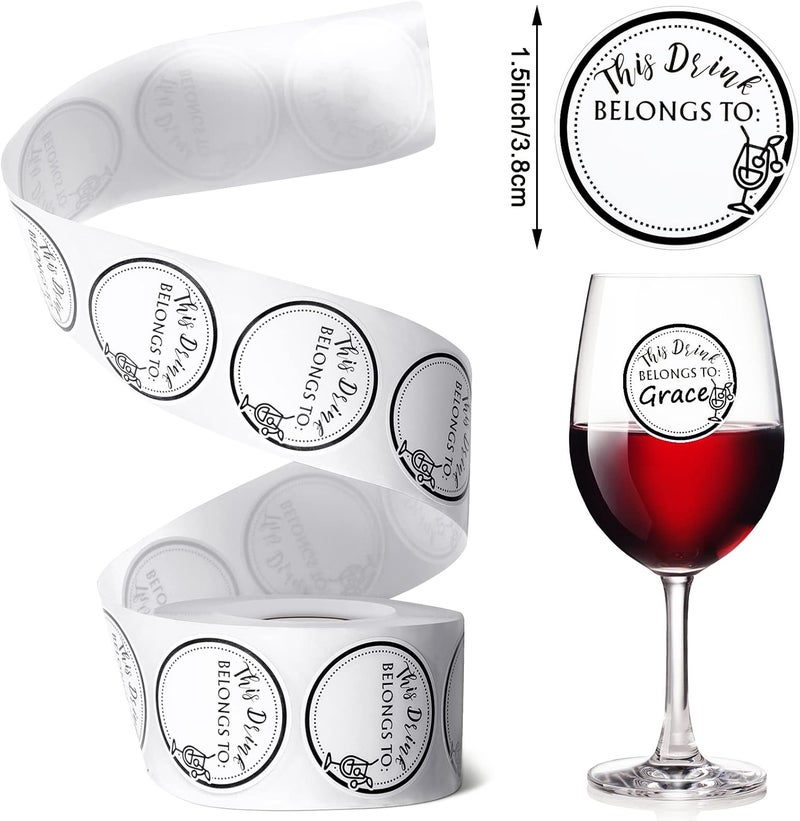 Zonon 600 Pieces Drink Stickers for Cups, Water Bottles, Blank Drink Labels This Belongs to Stickers for Wedding Reception, Birthday Party, Holiday Party, Custom Blank Cup Name Tags - Image 2