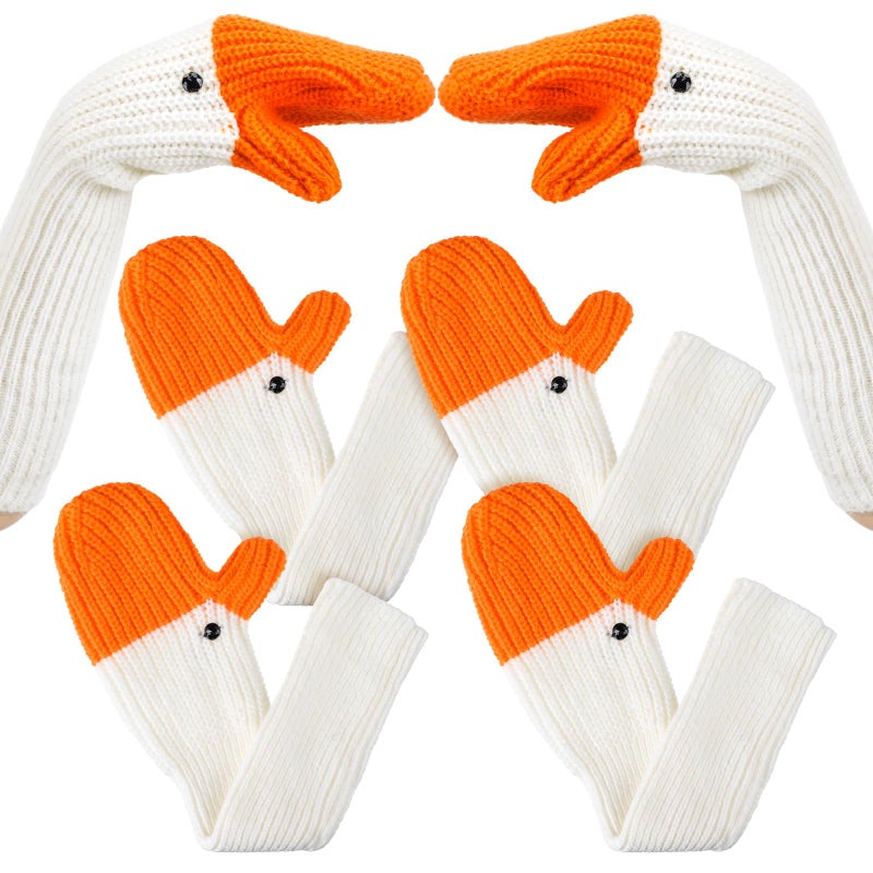 Yearntown Winter Goose Gloves Funny Novelty Women Gloves with Thermal Lining Cute Mittens for Goose Lover Gift(2 Pairs of,Long) - Image 1