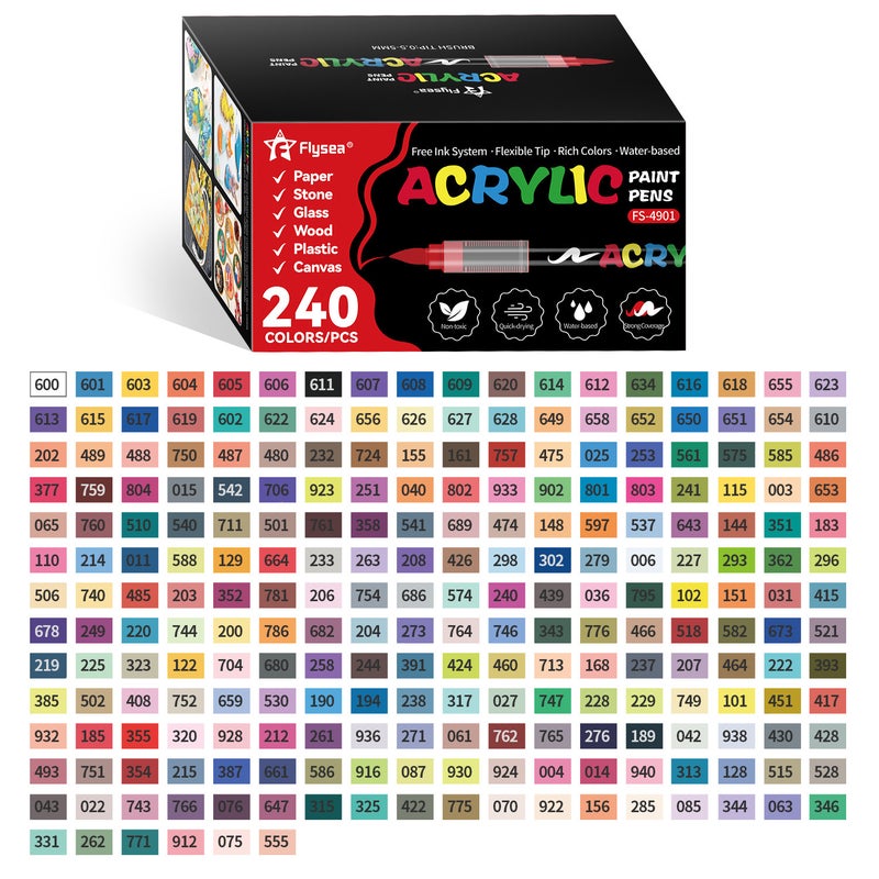 Flysea 4901 Direct Liquid Acrylic Marker Pen - Large Capacity, Color-Stackable, Non-Transparent Painting & Graffiti Brush - Image 1