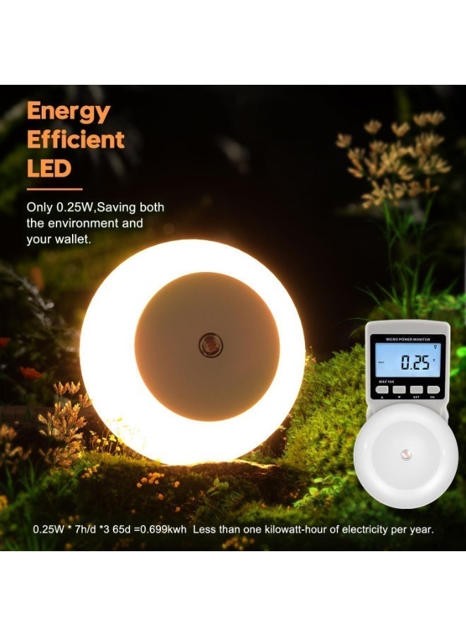 2-Pack Plug-In LED Night Lights With Dusk-to-Dawn Sensor, Warm White 0.5W Wall Nightlights - Image 4