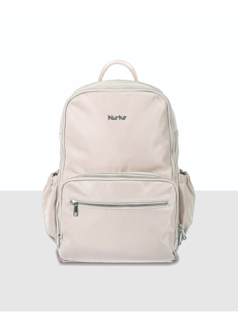 Nurtur Nurtur Maverick Maternity Diaper Bag Fashion Bagpack Bag Multifunction Travel Bag with insulator bottle warming pocket and changing pad - Beige  - Image 1