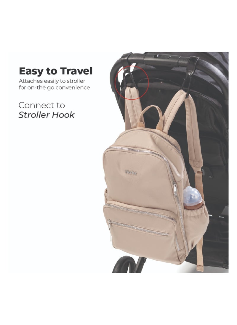 Nurtur Nurtur Maverick Maternity Diaper Bag Fashion Bagpack Bag Multifunction Travel Bag with insulator bottle warming pocket and changing pad - Beige  - Image 4