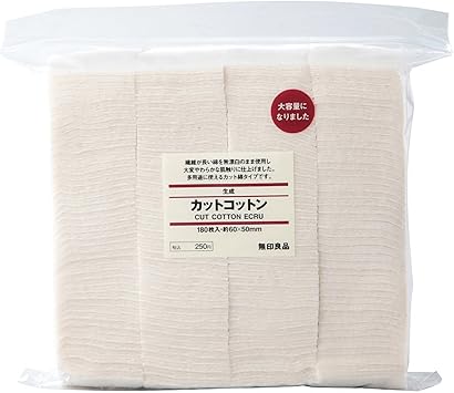 MUJI Makeup Facial Soft Cut Cotton Unbleached 60x50 mm 140pcs - Image 1