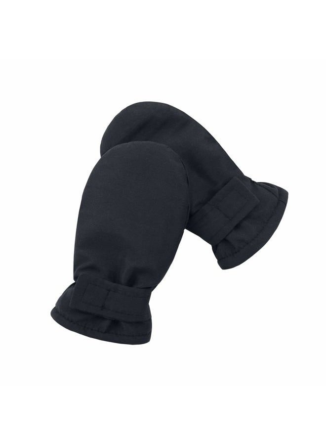 American Trends Toddler Winter Gloves Snow Mittens for Kids Girls Boys Waterproof Ski Mitten Warm Fleece Glove Pure Black M - Image 2
