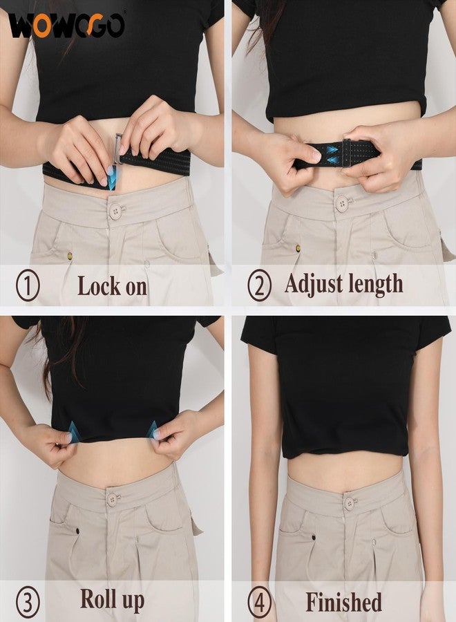 WOWOGO 2 Pack Crop Shirt Tuck Band for Women,Adjustable Elastic Tuck Waist Belt for Tucking Sweater Top - Image 5