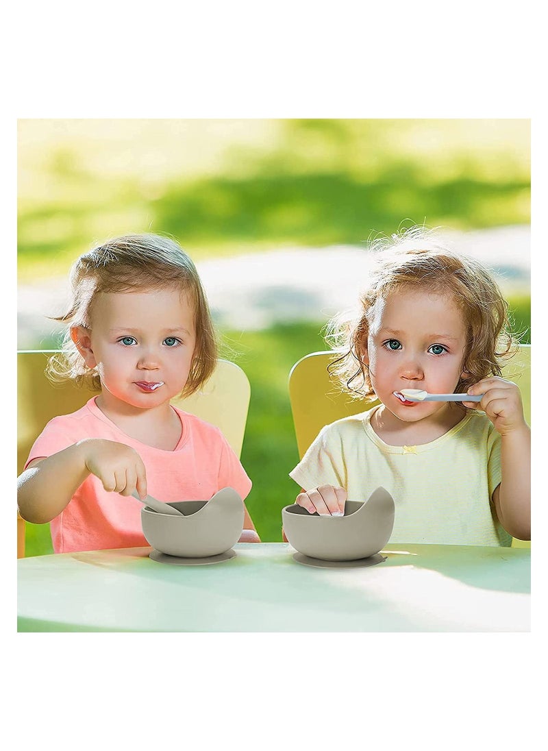 MissTiara - Silicone Baby Feeding Set, Toddler Divider Plate & Bowl with Suction, BPA Free Baby Tableware Set with Adjustable Soft Silicone Bib & Utensils Baby Tableware Set - Image 1