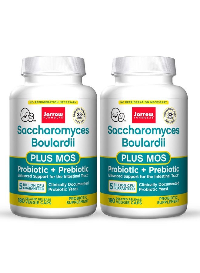 jarrow formulas Jarrow Formulas Saccharomyces Boulardii + MOS - 5 Billion Viable Organisms Per Serving - 180 Delayed Release Veggie Caps, 2 Pack - Probiotic + Prebiotic - Intestinal Tract Support - Up to 360 Servings  - Image 1