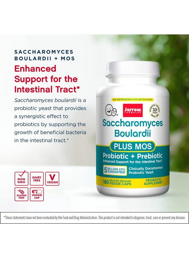 jarrow formulas Jarrow Formulas Saccharomyces Boulardii + MOS - 5 Billion Viable Organisms Per Serving - 180 Delayed Release Veggie Caps, 2 Pack - Probiotic + Prebiotic - Intestinal Tract Support - Up to 360 Servings  - Image 3