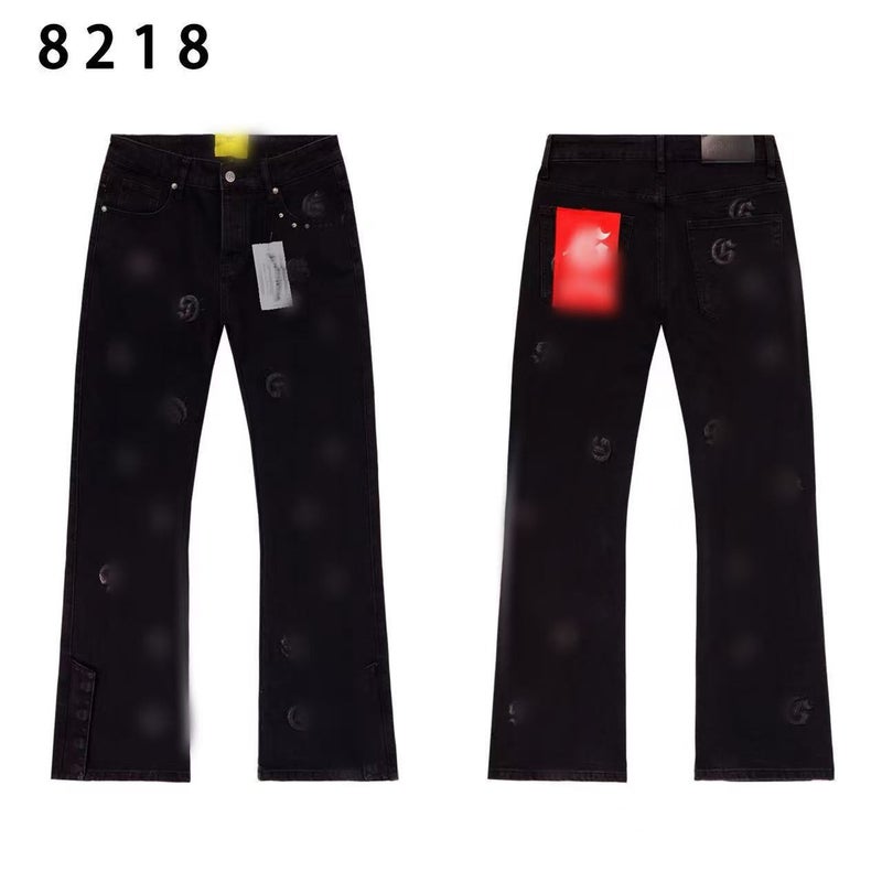 God American Fashion High Street Rock Band Washed Vintage Embroidered Men'S Denim Flared Pants - Image 5