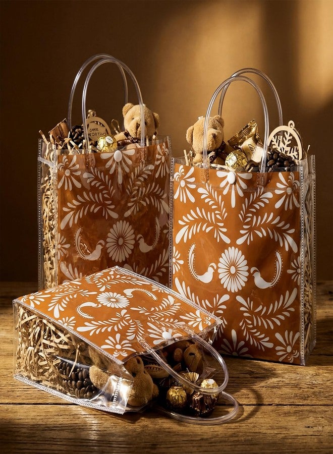 SilTriangle 20 Pcs Cielito Lindo Party Clear PVC Gift Bag with Handles Mexicanos Fiesta 7.8 x 7.8 x 3.12 Inch Waterproof Reusable Plastic Gift Bag for Mexican Talavera Fiesta Wedding Party Supplies - Image 2