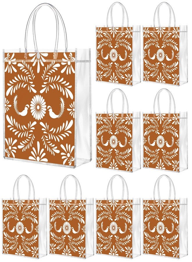 SilTriangle 20 Pcs Cielito Lindo Party Clear PVC Gift Bag with Handles Mexicanos Fiesta 7.8 x 7.8 x 3.12 Inch Waterproof Reusable Plastic Gift Bag for Mexican Talavera Fiesta Wedding Party Supplies - Image 1