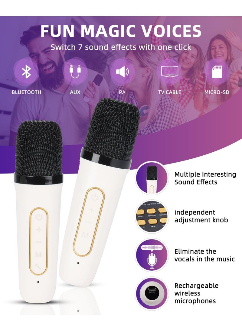 KOLEER Karaoke Machine for Adults,Portable Rechargeable Mini Kareokee Machine with 2 Bluetooth and Wireless Microphone for Tv,Speaker with Microphone for Indoor Outdoor Party, Family Party Singing - Image 2