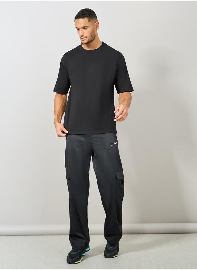 Styli Cotton Rich Back Print Oversized Athleisure T-Shirt  - Image 2